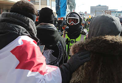 Police Break Up Ottawa Truck Protest : February 2022 : Personal Photo Projects : Photos : Richard Moore : Photographer